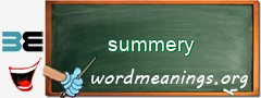 WordMeaning blackboard for summery